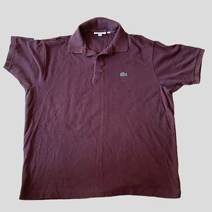 Lacoste  Polo Shirt   Adult Size XL wine  Short Sleeve  Crocodile  Golf Rubby Me